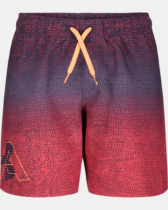 Little Boys' UA Texture Maze Swim Volley Shorts, Gray, pdpMainDesktop image number 0